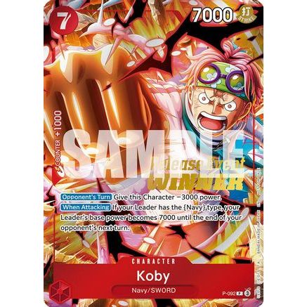 Koby (OP12 Release Event Winner) (P-092) - One Piece Promotion Cards Foil