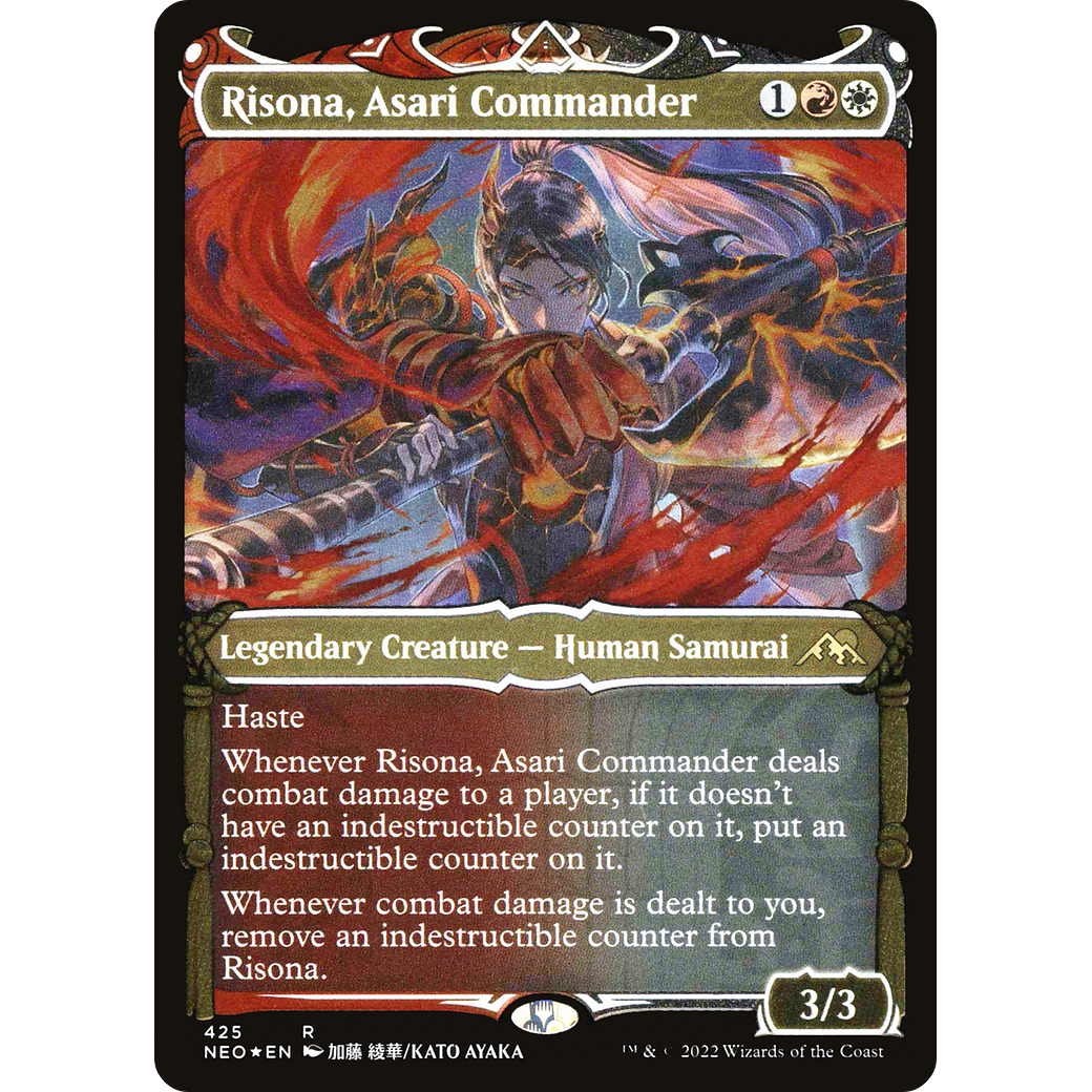 Risona, Asari Commander (NEO-425) - Kamigawa: Neon Dynasty: (Showcase) Etched Foil