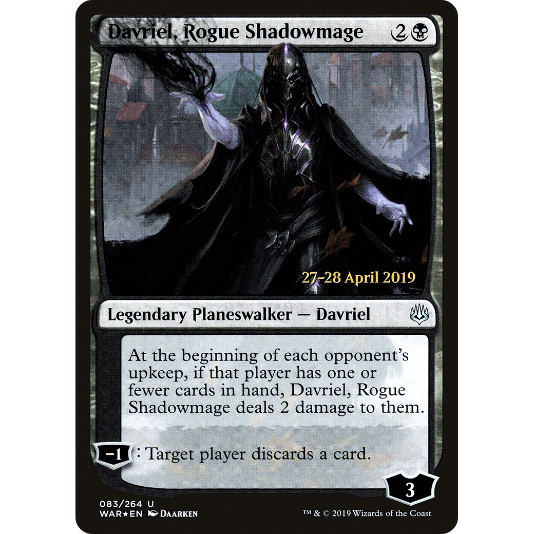 Davriel, Rogue Shadowmage (PRE-083) - War of the Spark Promos Foil