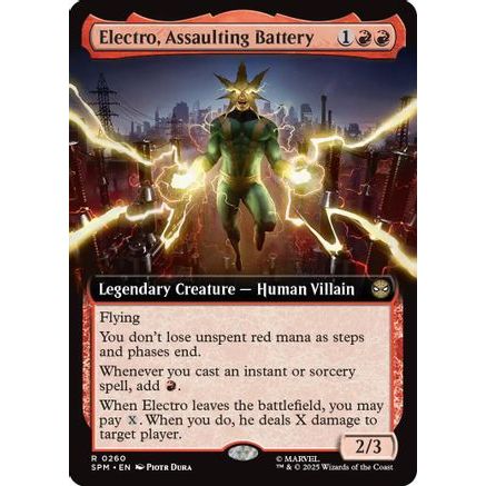 Electro, Assaulting Battery (Extended Art) (SPM-260) - Marvel's Spider-Man Foil