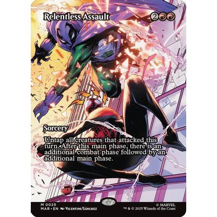 Relentless Assault (Borderless) (MAR-025) - Marvel Eternal-Legal Foil