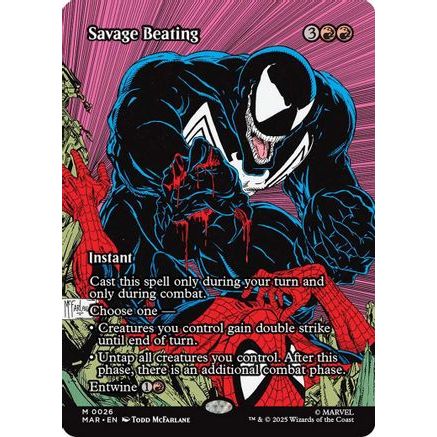 Savage Beating (Borderless) (MAR-026) - Marvel Eternal-Legal Foil