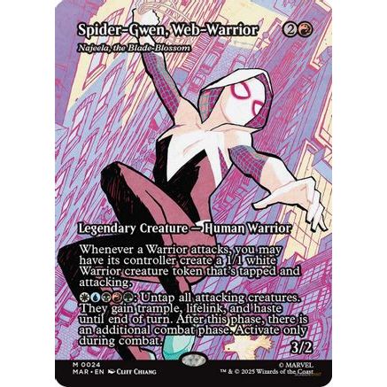Spider-Gwen, Web-Warrior - Najeela, the Blade-Blossom (Borderless) (MAR-024) - Marvel Eternal-Legal Foil