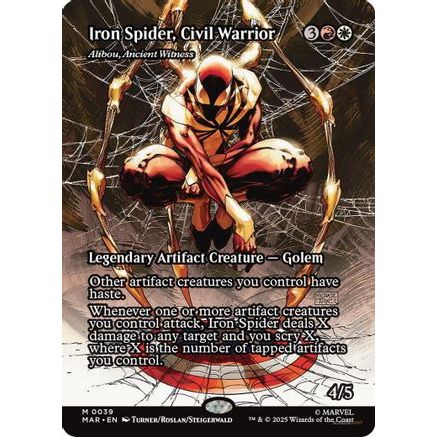 Iron Spider, Civil Warrior - Alibou, Ancient Witness (Borderless) (MAR-039) - Marvel Eternal-Legal Foil