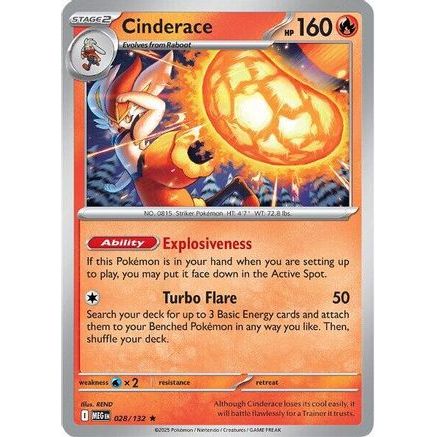 Cinderace 28 - ME01 Mega Evolution Reverse Holofoil