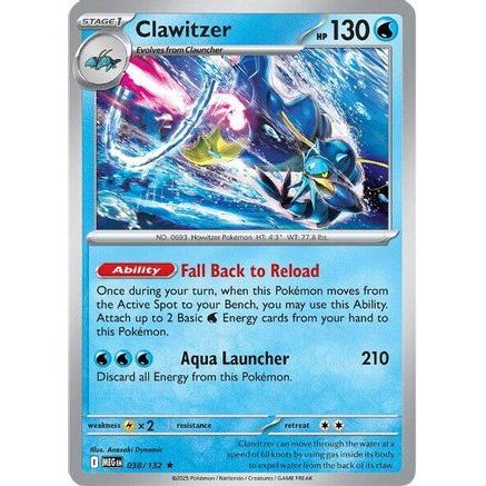Clawitzer - 038/132 38 - ME01 Mega Evolution Reverse Holofoil