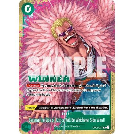 Because the Side of Justice Will Be Whichever Side Wins!! (Winner Pack 2025 Vol. 4) (OP05-037) - One Piece Promotion Cards Foil