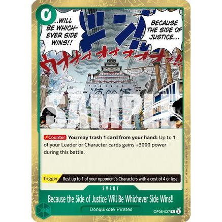 Because the Side of Justice Will Be Whichever Side Wins!! (Reprint) (OP05-037) - Premium Booster -The Best- Vol. 2 Foil