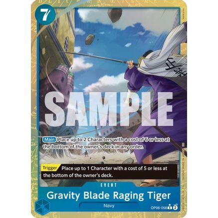 Gravity Blade Raging Tiger (Alternate Art) (OP06-058) - Premium Booster -The Best- Vol. 2 Foil