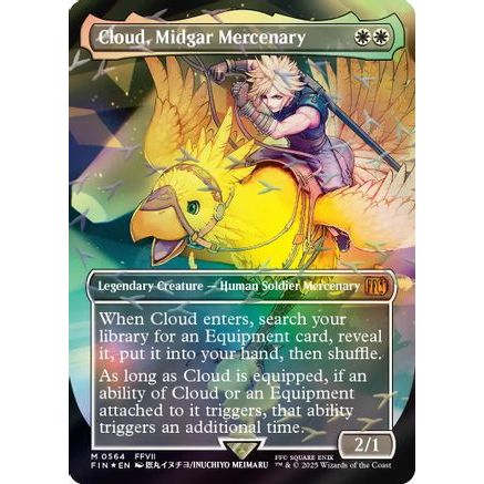 Cloud, Midgar Mercenary (Borderless) (Chocobo Track Foil) (FIN-564) - FINAL FANTASY Foil