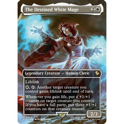 The Destined White Mage (Borderless) (FIC-444) - Commander: FINAL FANTASY Foil