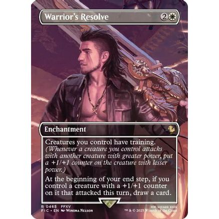 Warrior's Resolve (Borderless) (FIC-465) - Commander: FINAL FANTASY Foil