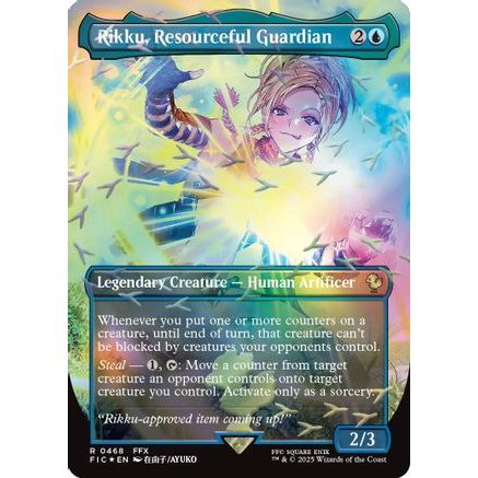 Rikku, Resourceful Guardian (Borderless) (Chocobo Track Foil) (FIC-468) - Commander: FINAL FANTASY Foil
