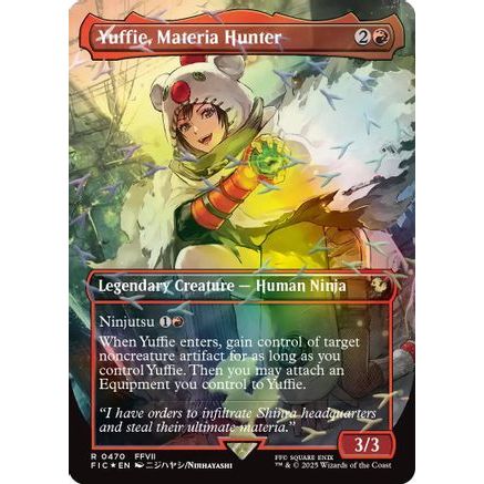 Yuffie, Materia Hunter (Borderless) (Chocobo Track Foil) (FIC-470) - Commander: FINAL FANTASY Foil