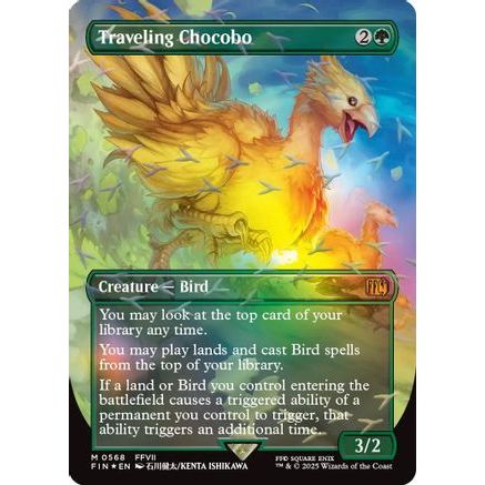 Traveling Chocobo (Borderless) (Chocobo Track Foil) (FIN-568) - FINAL FANTASY Foil