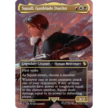 Squall, Gunblade Duelist (Borderless) (FIC-453) - Commander: FINAL FANTASY