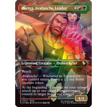 Barret, Avalanche Leader (Borderless) (Chocobo Track Foil) (FIC-472) - Commander: FINAL FANTASY Foil