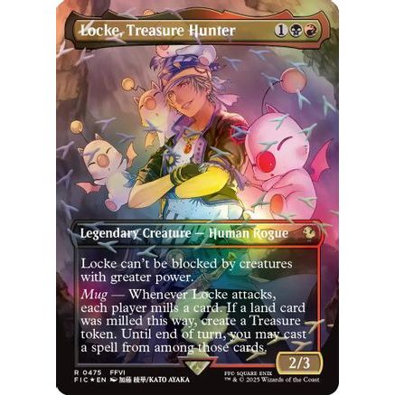 Locke, Treasure Hunter (Borderless) (Chocobo Track Foil) (FIC-475) - Commander: FINAL FANTASY Foil