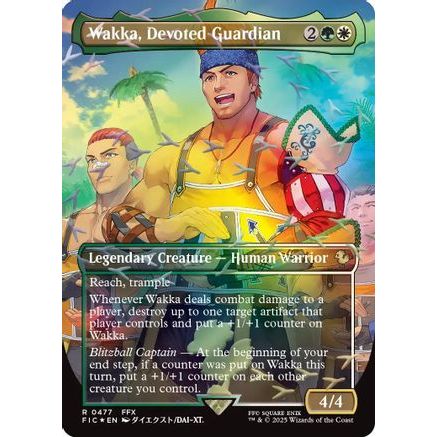 Wakka, Devoted Guardian (Borderless) (Chocobo Track Foil) (FIC-477) - Commander: FINAL FANTASY Foil