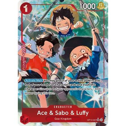 Ace & Sabo & Luffy (Alternate Art) (OP13-007) - Carrying On His Will Foil