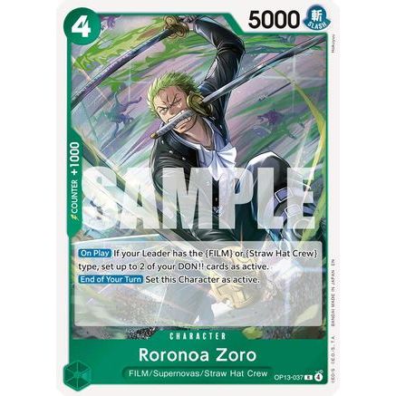 Roronoa Zoro (OP13-037) - Carrying On His Will Foil