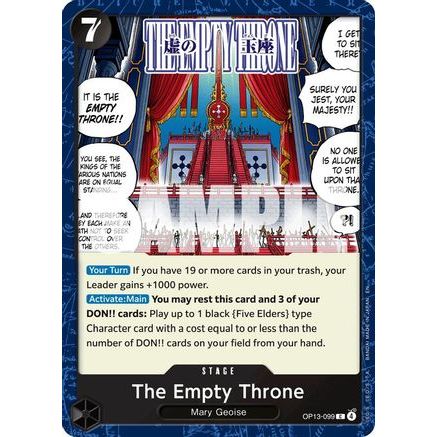 The Empty Throne (OP13-099) - Carrying On His Will