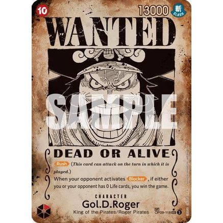 Gol.D.Roger - OP09-118 (SP) (Wanted Poster) (OP09-118) - Carrying On His Will Foil