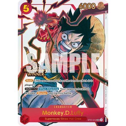 Monkey.D.Luffy - ST01-012 (3rd Anniversary Winner) (ST01-012) - One Piece Promotion Cards Foil