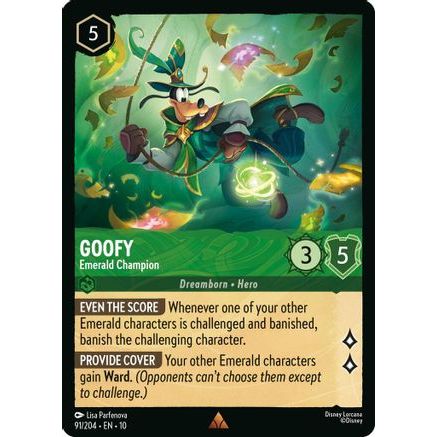 Goofy - Emerald Champion (91/204) - Whispers in the Well Cold Foil
