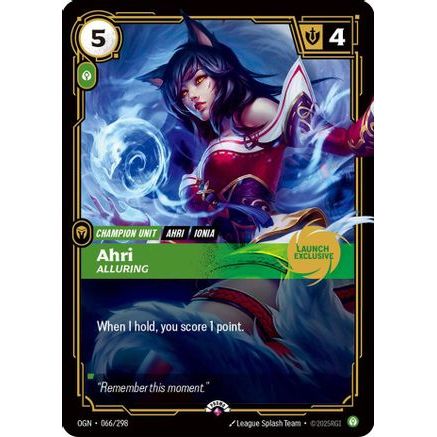 Ahri - Alluring (Launch Exclusive) (066/298) - Riftbound Promotional Cards Foil