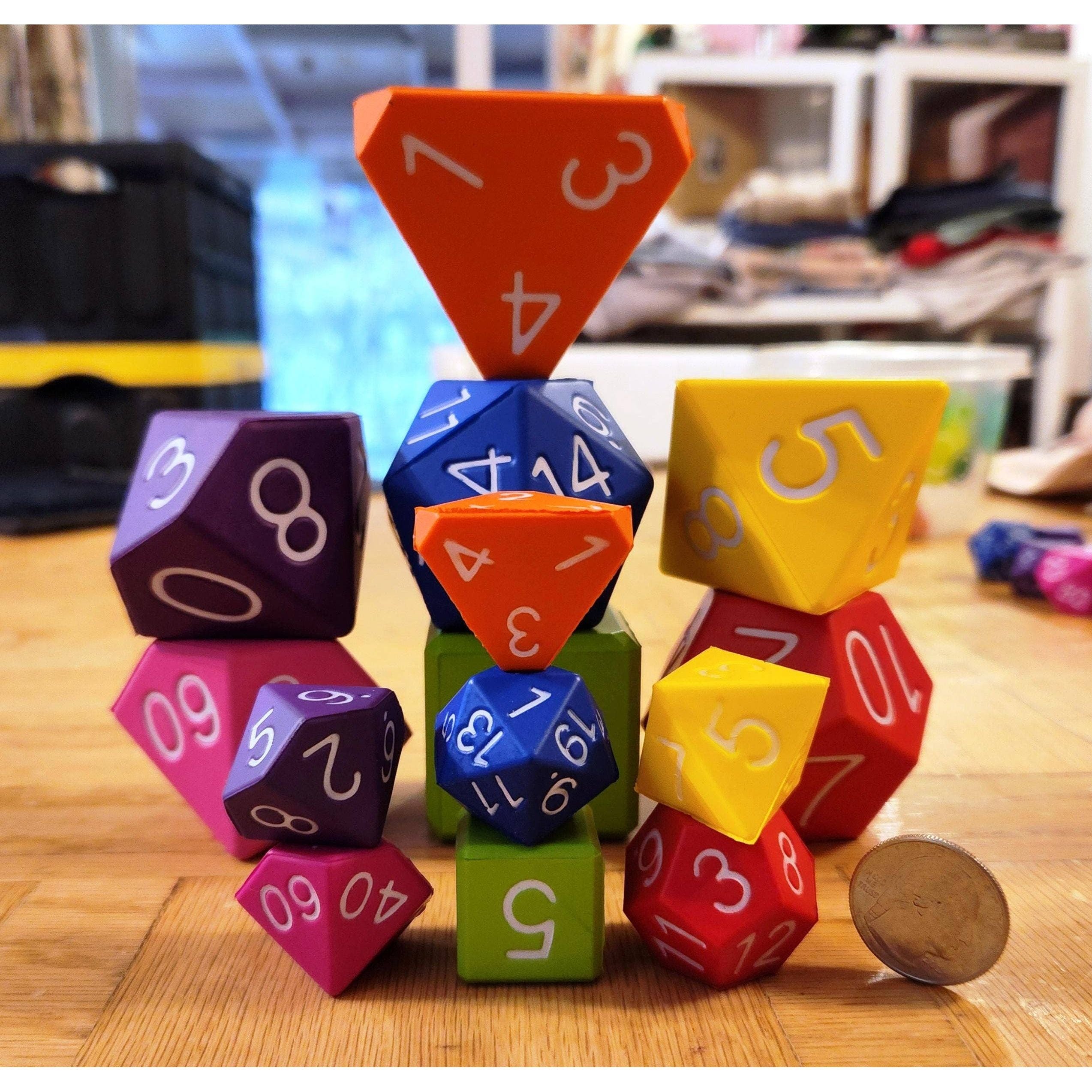 Big Foam Dice 1 inch Polyhedral Set (7 dice) by Zucati: Retail