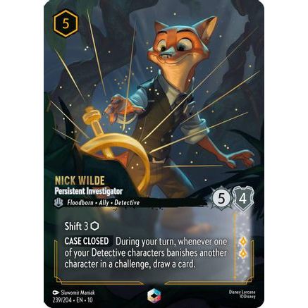 Nick Wilde - Persistent Investigator (Enchanted) (239/204) - Whispers in the Well Holofoil
