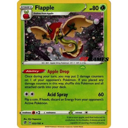 Flapple - 022/192 (EB Games Exclusive APAC) 22 - Miscellaneous Cards & Products Holofoil