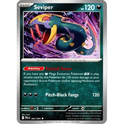 Seviper 62 - ME02 Phantasmal Flames Reverse Holofoil