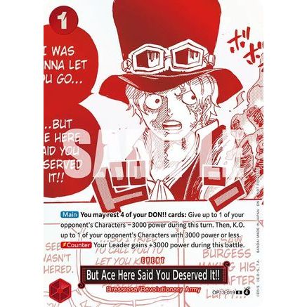 But Ace Here Said You Deserved It!! (3rd Anniversary Treasure Campaign Pack) (OP13-019) - One Piece Promotion Cards Foil