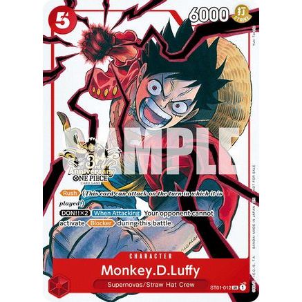 Monkey.D.Luffy - ST01-012 (3rd Anniversary Tournament 3 Brothers Pack) (ST01-012) - Carrying On His Will: 3rd Anniversary Tournament Cards