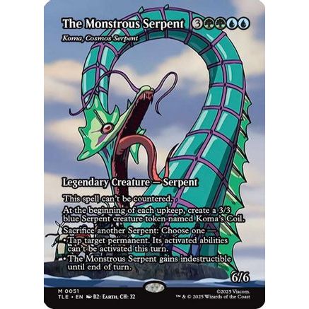 The Monstrous Serpent - Koma, Cosmos Serpent (Borderless) (TLE-051) - Avatar: The Last Airbender: Eternal-Legal