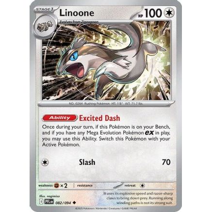 Linoone 82 - ME02 Phantasmal Flames Reverse Holofoil