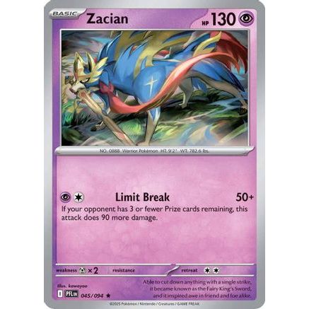Zacian - 045/094 45 - ME02 Phantasmal Flames Reverse Holofoil