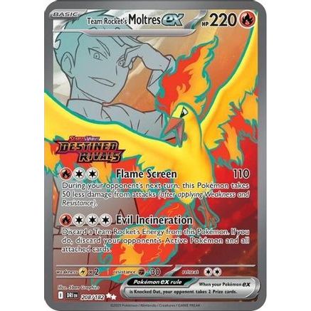 Team Rocket's Moltres ex - 208/182 (Destined Rivals Stamp) 208 - Miscellaneous Cards & Products Holofoil