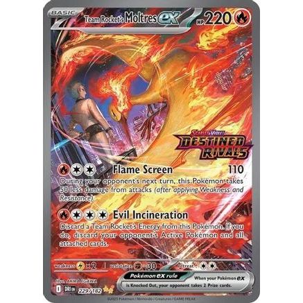 Team Rocket's Moltres ex - 229/182 (Destined Rivals Stamp) 229 - Miscellaneous Cards & Products Holofoil