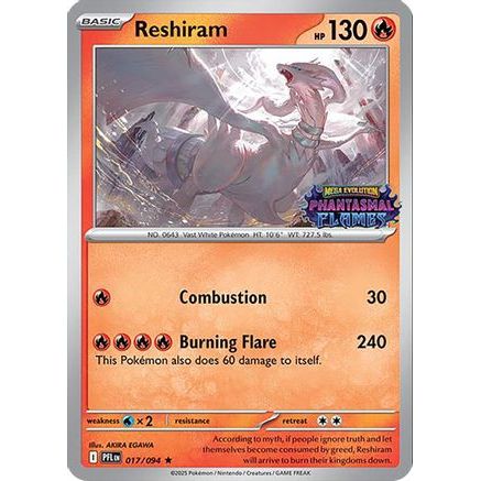 Reshiram (Phantasmal Flames Stamped) 17 - Miscellaneous Cards & Products Holofoil