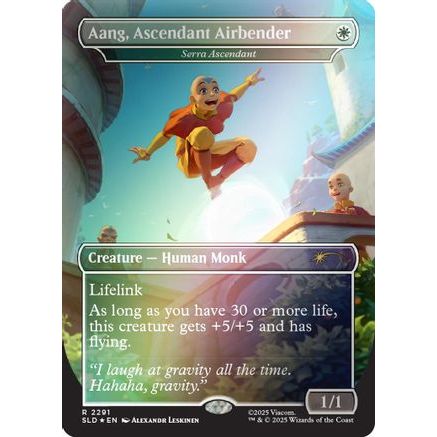 Aang, Ascendant Airbender - Serra Ascendant (Rainbow Foil) (SLD-2291) - Secret Lair Drop Series Foil