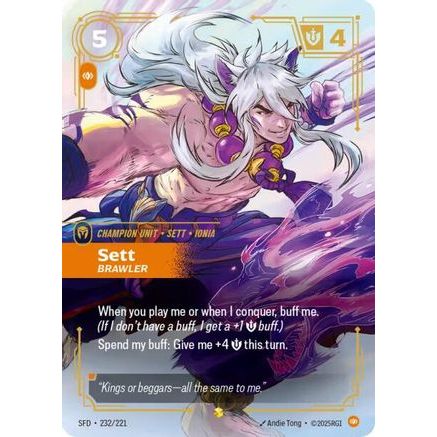 Sett - Brawler (Overnumbered) (232/221) - Spiritforged Foil