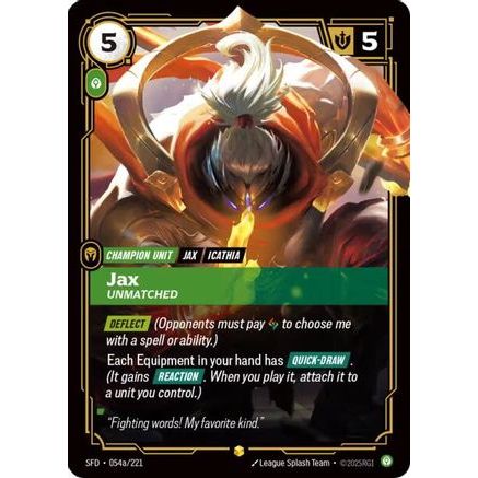 Jax - Unmatched (Alternate Art) (054a/221) - Spiritforged Foil