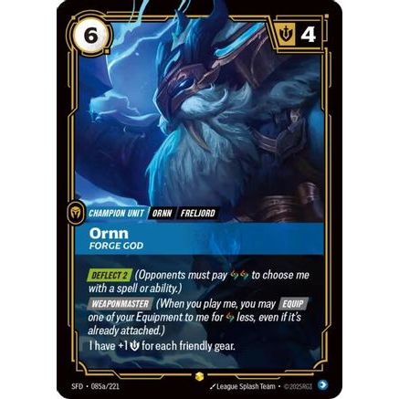 Ornn - Forge God (Alternate Art) (085a/221) - Spiritforged Foil