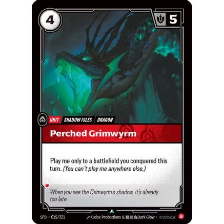 Perched Grimwyrm (015/221) - Spiritforged Foil