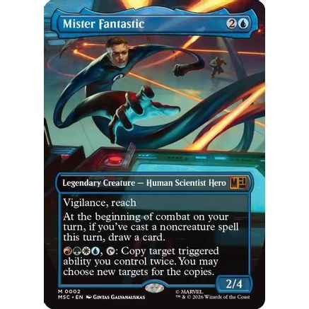 Mister Fantastic (Borderless) (MSC-002) - Commander: Marvel Super Heroes