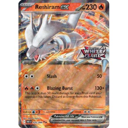 Reshiram ex (White Flare Stamped) 20 - Miscellaneous Cards & Products Holofoil