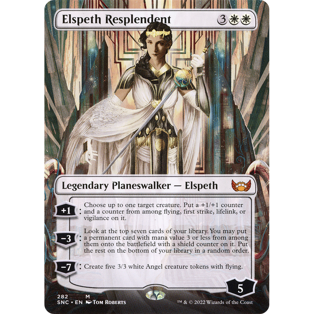 Elspeth Resplendent (Borderless) (SNC-282) - Streets of New Capenna (Borderless) Foil